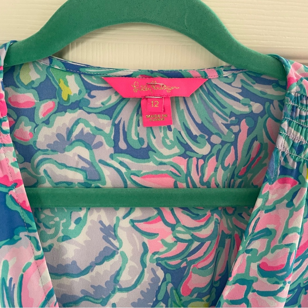Lilly Pulitzer Blue and Pink Floral Mini Dress - Picture 3 of 7